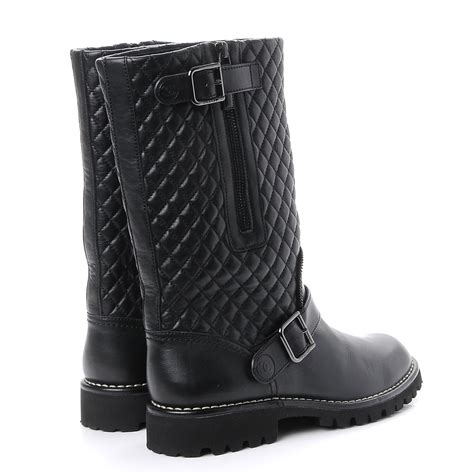 chanel calfskin biker boots|High boots .